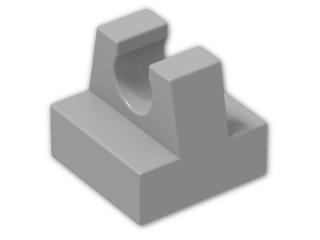 LEGO® Brick: Tile 1 x 1 with Clip 2555 | Color: Medium Stone Grey