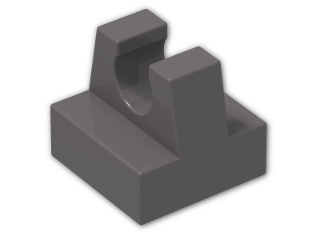 LEGO® Stein: Tile 1 x 1 with Clip 2555 | Farbe: Dark Stone Grey
