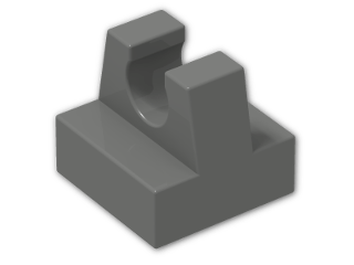 LEGO® Brick: Tile 1 x 1 with Clip 2555 | Color: Dark Grey