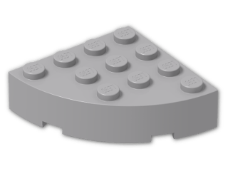 LEGO® Brick: Brick 4 x 4 Corner Round 2577 | Color: Medium Stone Grey
