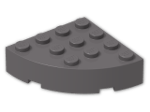LEGO® Brick: Brick 4 x 4 Corner Round 2577 | Color: Dark Stone Grey