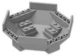 LEGO® Brick: Cockpit 10 x 10 x 4 Octagonal Base 2618 | Color: Medium Stone Grey