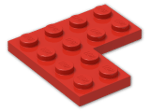 LEGO® Brick: Plate 4 x 4 Corner 2639 | Color: Bright Red