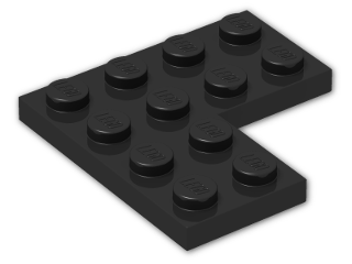 LEGO® Brick: Plate 4 x 4 Corner 2639 | Color: Black