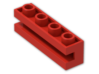 LEGO® Stein: Brick 1 x 4 with Groove 2653 | Farbe: Bright Red