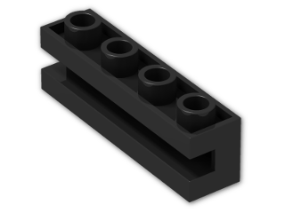 LEGO® Stein: Brick 1 x 4 with Groove 2653 | Farbe: Black