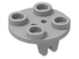 LEGO® Stein: Plate 2 x 2 Round with Wheel Holder 2655 | Farbe: Medium Stone Grey