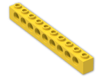 LEGO® Brick: Technic Brick 1 x 10 with Holes 2730 | Color: Bright Yellow