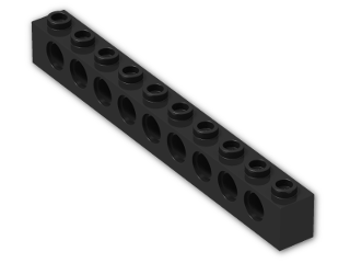 LEGO® Brick: Technic Brick 1 x 10 with Holes 2730 | Color: Black