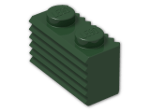 LEGO® Brick: Brick 1 x 2 with Grille 2877 | Color: Earth Green