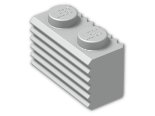 LEGO® Brick: Brick 1 x 2 with Grille 2877 | Color: Silver flip/flop
