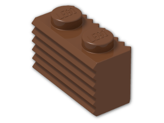 LEGO® Brick: Brick 1 x 2 with Grille 2877 | Color: Reddish Brown