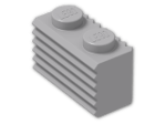 LEGO® Brick: Brick 1 x 2 with Grille 2877 | Color: Medium Stone Grey