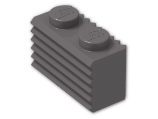 LEGO® Brick: Brick 1 x 2 with Grille 2877 | Color: Dark Stone Grey