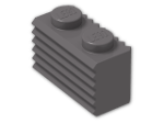 LEGO® Brick: Brick 1 x 2 with Grille 2877 | Color: Dark Stone Grey