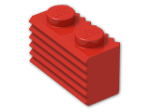 LEGO® Brick: Brick 1 x 2 with Grille 2877 | Color: Bright Red