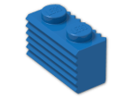 LEGO® Brick: Brick 1 x 2 with Grille 2877 | Color: Bright Blue