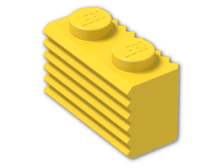 LEGO® Brick: Brick 1 x 2 with Grille 2877 | Color: Bright Yellow