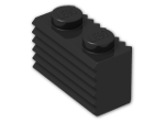 LEGO® Brick: Brick 1 x 2 with Grille 2877 | Color: Black