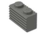LEGO® Brick: Brick 1 x 2 with Grille 2877 | Color: Dark Grey