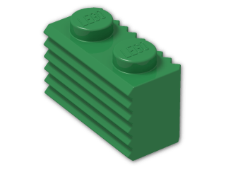 LEGO® Brick: Brick 1 x 2 with Grille 2877 | Color: Dark Green