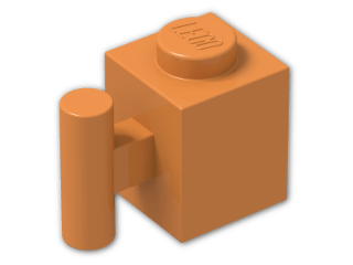LEGO® Brick: Brick 1 x 1 with Handle 2921 | Color: Bright Orange