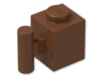 LEGO® Brick: Brick 1 x 1 with Handle 2921 | Color: Reddish Brown