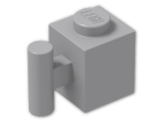 LEGO® Brick: Brick 1 x 1 with Handle 2921 | Color: Medium Stone Grey