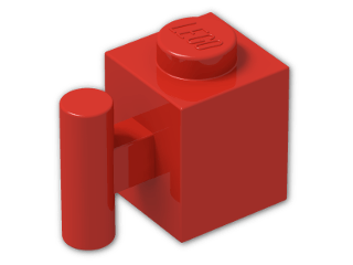 LEGO® Brick: Brick 1 x 1 with Handle 2921 | Color: Bright Red