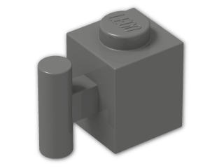 LEGO® Stein: Brick 1 x 1 with Handle 2921 | Farbe: Dark Grey