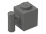 LEGO® Brick: Brick 1 x 1 with Handle 2921 | Color: Dark Grey