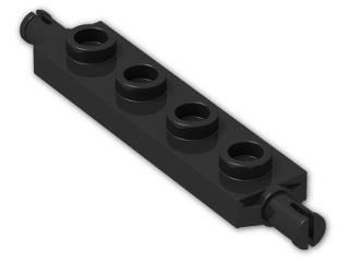 LEGO® Brick: Plate 1 x 4 with Wheels Holder 2926 | Color: Black