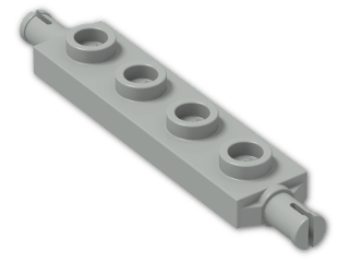 LEGO® Brick: Plate 1 x 4 with Wheels Holder 2926 | Color: Grey