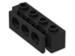 LEGO® Brick: Technic Brick 1 x 4 with Holes and Bumper Holder 2989 | Color: Black