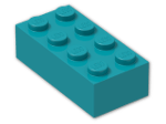 LEGO® Brick: Brick 2 x 4 3001 | Color: Bright Bluish Green