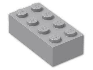 LEGO® Brick: Brick 2 x 4 3001 | Color: Medium Stone Grey