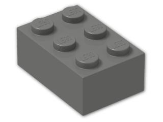 LEGO® Brick: Brick 2 x 3 3002 | Color: Dark Grey