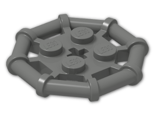 LEGO® Stein: Plate 2 x 2 with Rod Frame Octagonal 30033 | Farbe: Dark Grey
