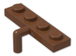 LEGO® Brick: Plate 1 x 4 with Arm 30043 | Color: Reddish Brown