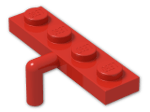 LEGO® Stein: Plate 1 x 4 with Arm 30043 | Farbe: Bright Red
