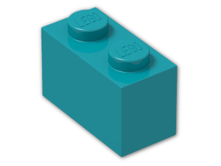 LEGO® Brick: Brick 1 x 2 3004 | Color: Bright Bluish Green
