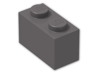 LEGO® Brick: Brick 1 x 2 3004 | Color: Dark Stone Grey