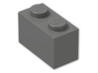 LEGO® Brick: Brick 1 x 2 3004 | Color: Dark Grey