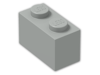 LEGO® Brick: Brick 1 x 2 3004 | Color: Grey