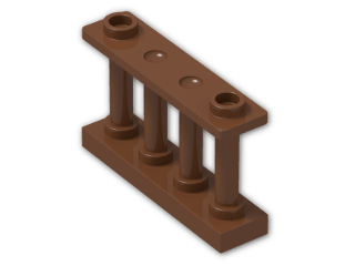 LEGO® Brick: Fence Spindled 1 x 4 x 2 30055 | Color: Reddish Brown
