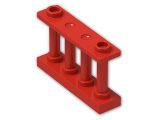 LEGO® Stein: Fence Spindled 1 x 4 x 2 30055 | Farbe: Bright Red