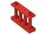 LEGO® Brick: Fence Spindled 1 x 4 x 2 30055 | Color: Bright Red