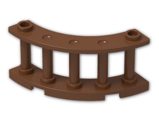 LEGO® Brick: Fence Spindled 4 x 4 x 2 Quarter Round 30056 | Color: Reddish Brown