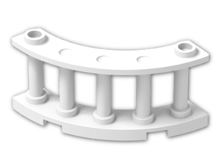 LEGO® Stein: Fence Spindled 4 x 4 x 2 Quarter Round 30056 | Farbe: White