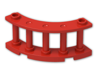 LEGO® Brick: Fence Spindled 4 x 4 x 2 Quarter Round 30056 | Color: Bright Red